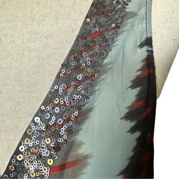 Sanctuary Ombre Sequin Embellished Sheer Sleeveless Blouse Size L - Picture 4 of 7